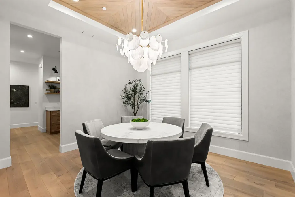 Photo of the dining room of the Elysium luxury home by Affinity Homes