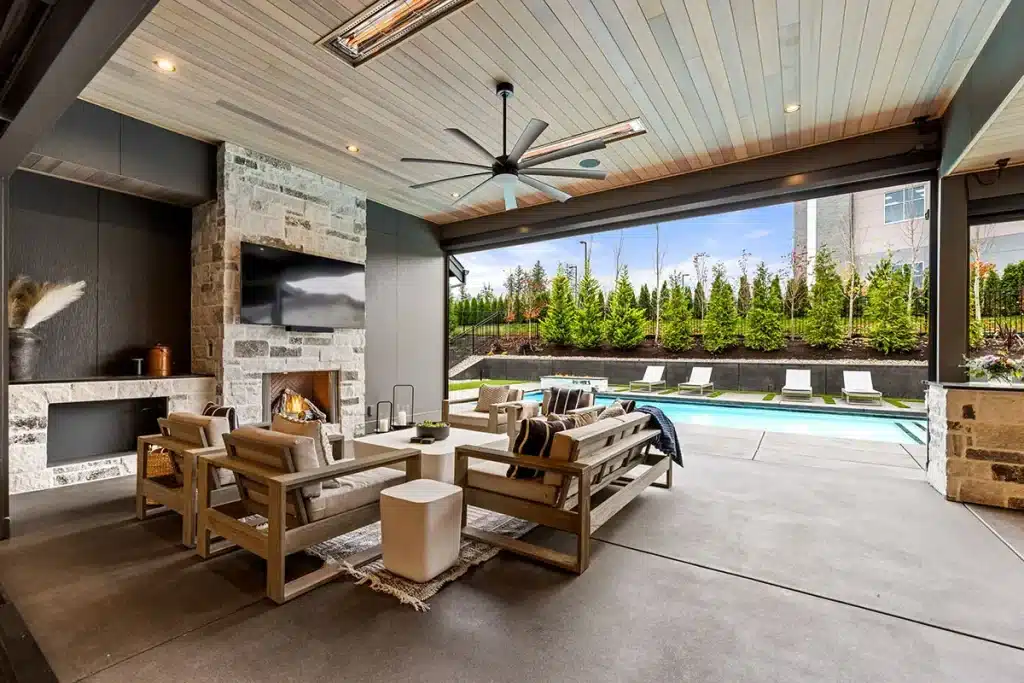 Photo of the outdoor living area in the Elysium luxury home by Affinity Homes